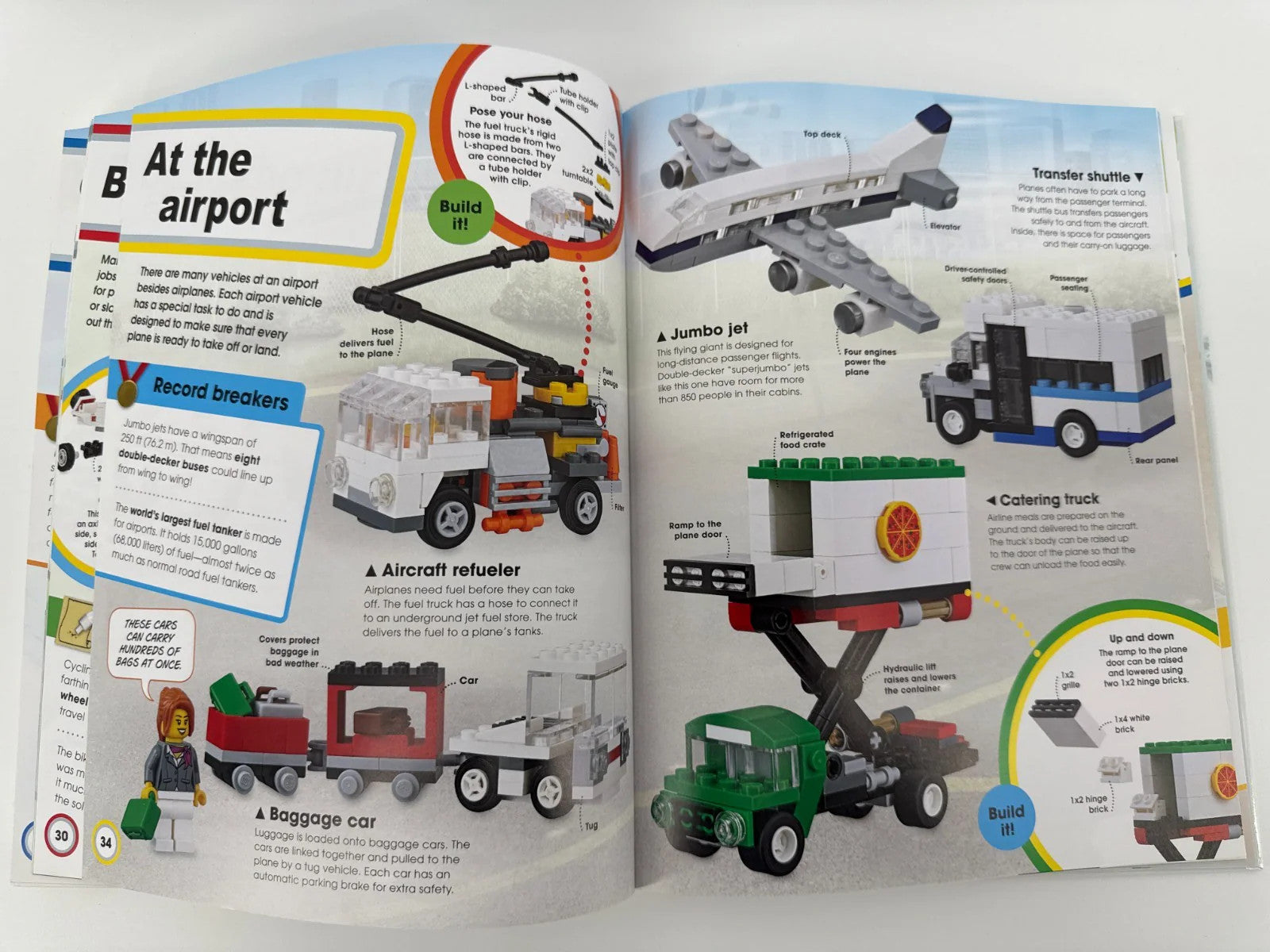 LEGO Amazing Vehicles Book w/ 61 Pcs Build Set DK 2020 Steam Train Jet Truck USE