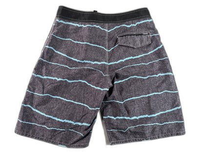 EZEKIEL ER113066B Board Shorts 32 Black Striped 100% POLYESTER Regular Fit