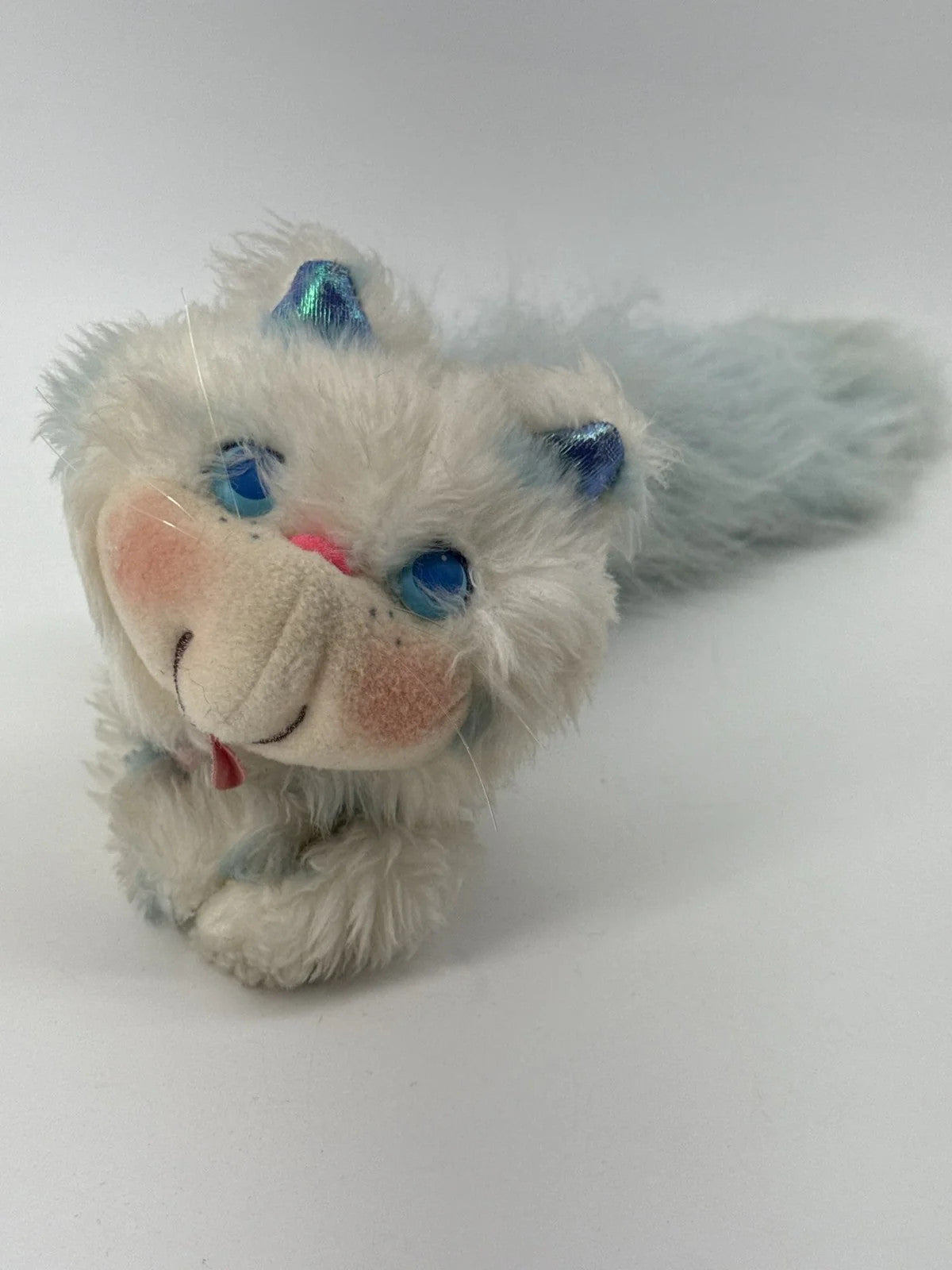 Kenner 1986 Furrever Friends Snowytail Kitten Cat White Blue Plush Unbranded NWT