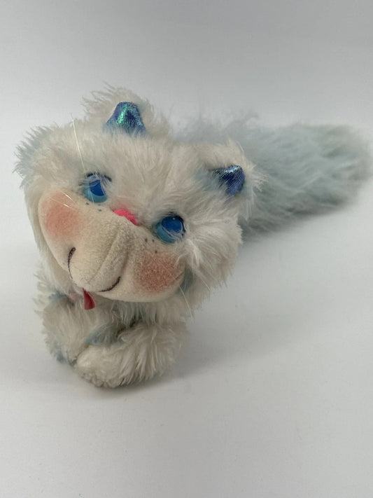 Kenner 1986 Furrever Friends Snowytail Kitten Cat White Blue Plush Unbranded NWT