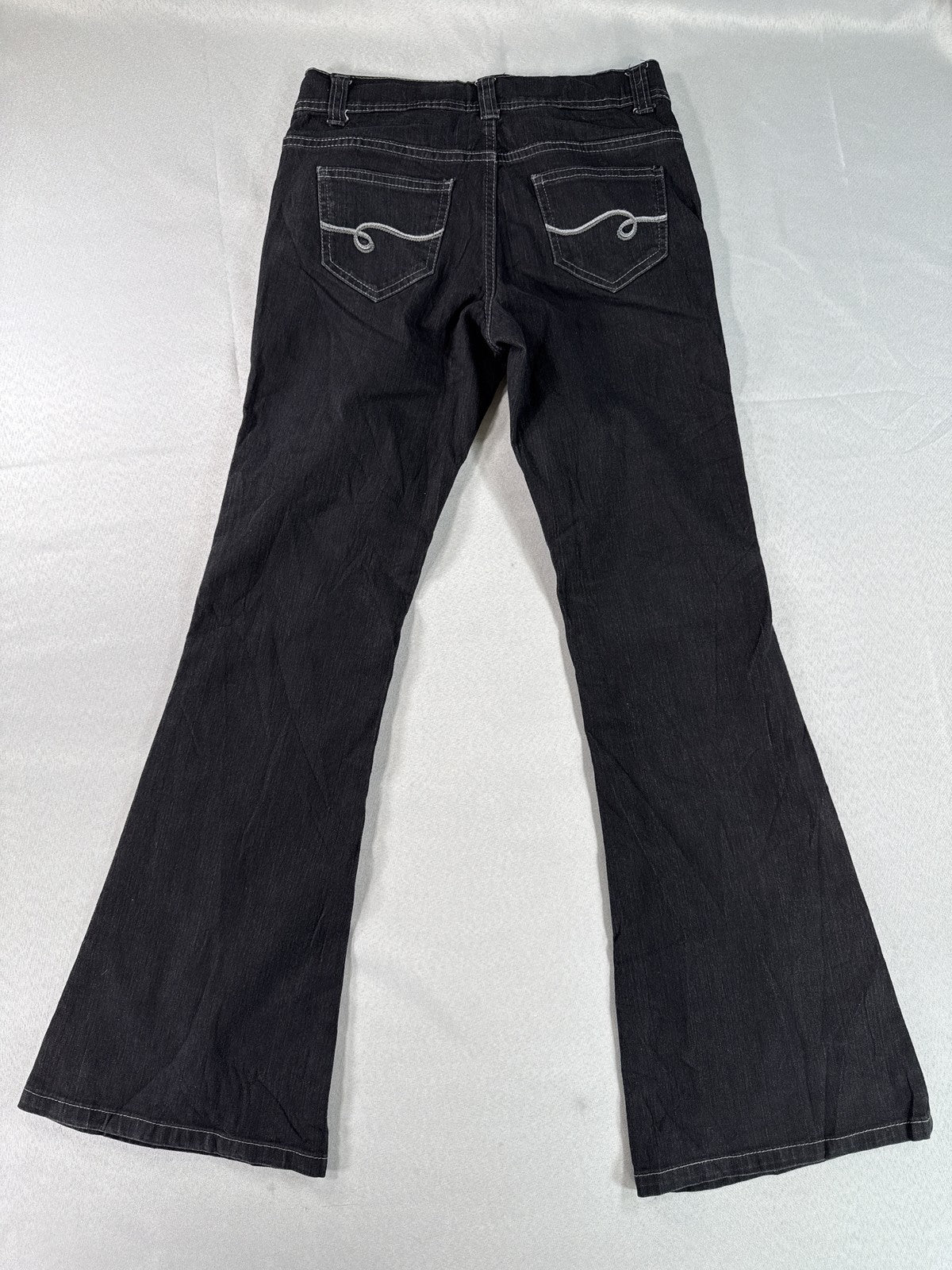 Faded Glory Flared Jeans Mens 16R Black Denim Bell Bottom High Rise Vintage
