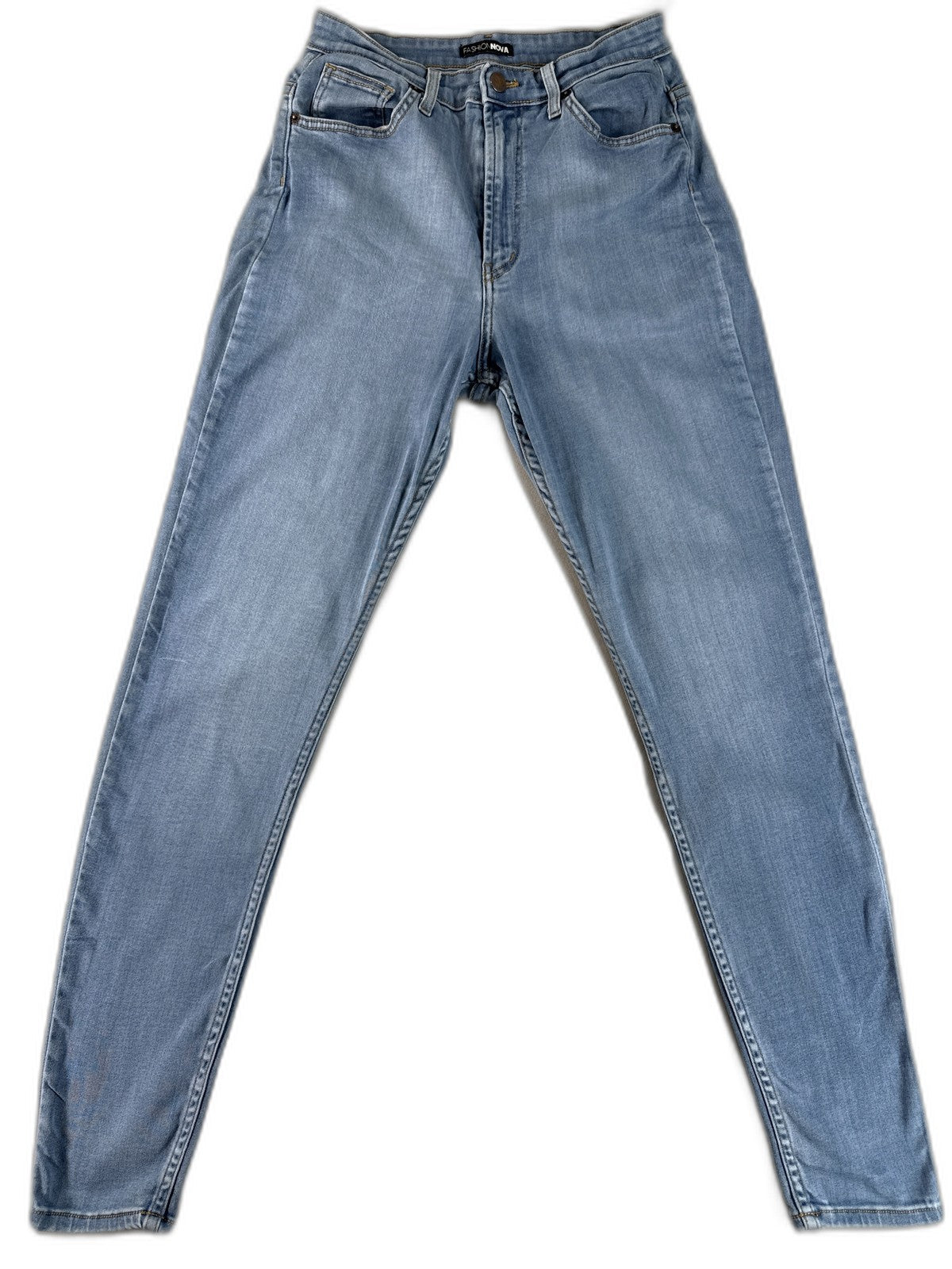 Fashion Nova P5215 AL Jeans 15 Light Blue Denim Slim Fit High Rise Stretch Women