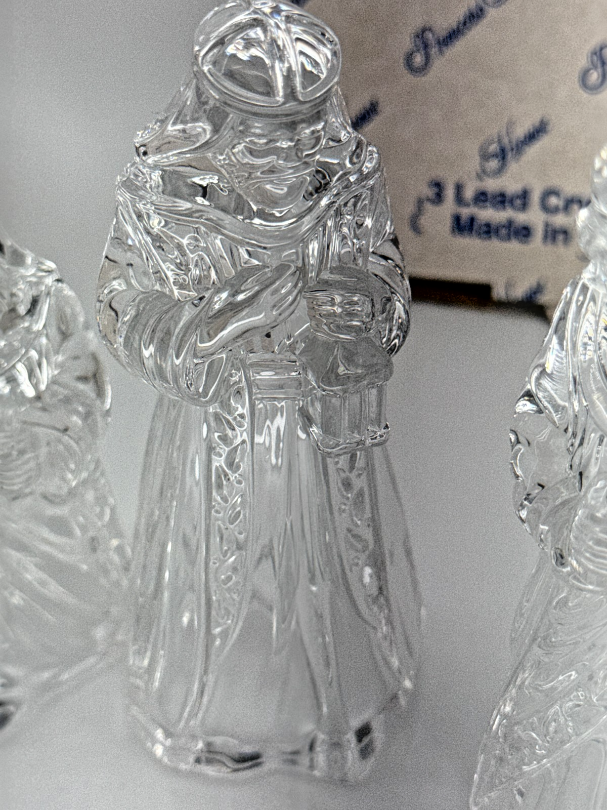 Princess House Crystal Nativity Set 3 Pc Lead Crystal Germany Mary Kings Apparel