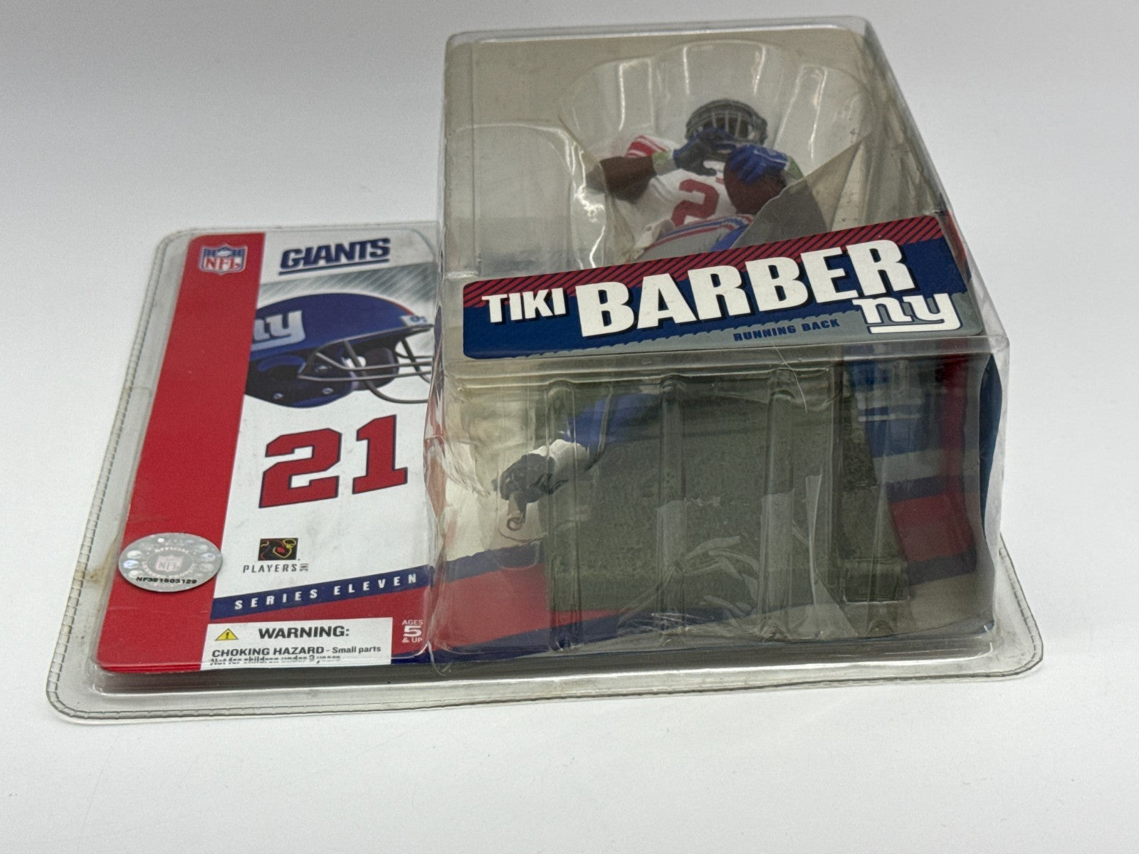 McFarlane NFL Series 11 Tiki Barber NY Giants #21 RB White Jersey 2nd Ed Figure