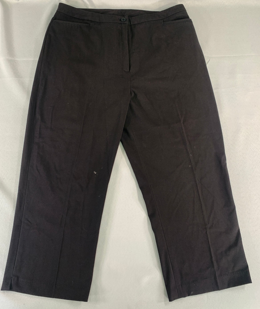 EP Pro Size 12 Brown Stretch Dress Pants Trouser Flat Front Classic Career Chic