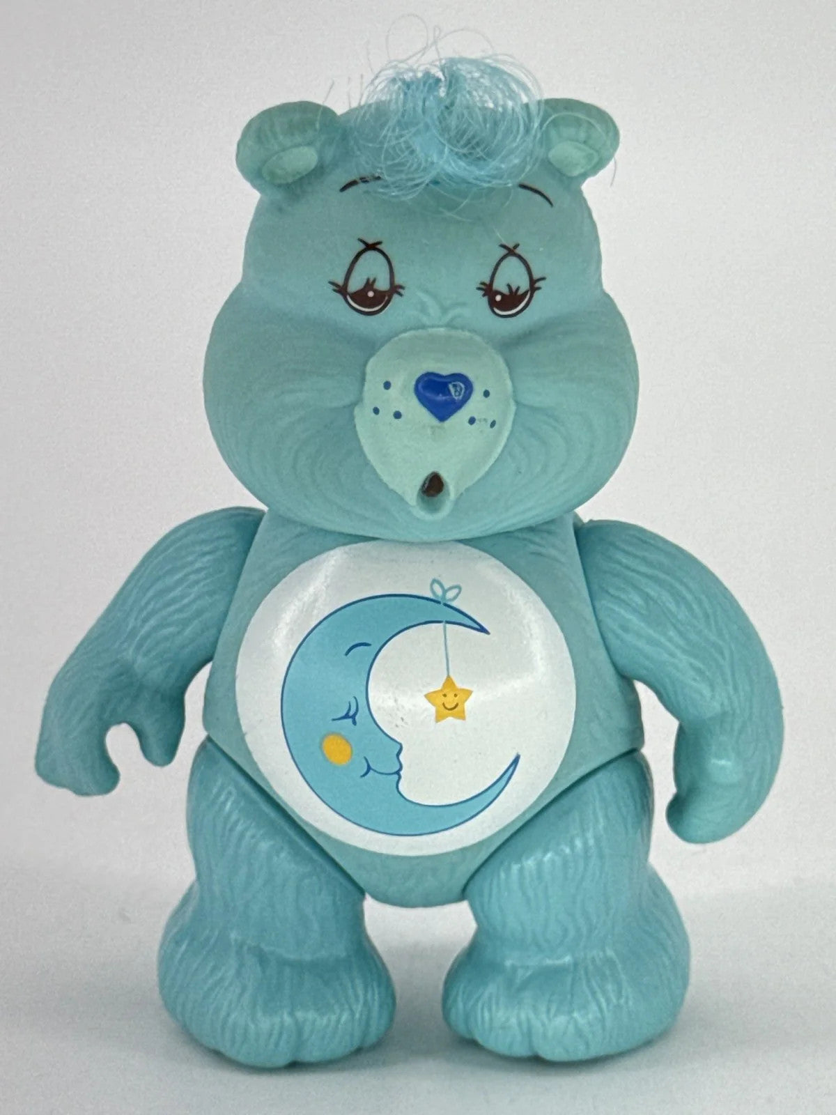 1983 Kenner Care Bears Bedtime Bear 3.5" Poseable Figure Blue Moon Star Vintage