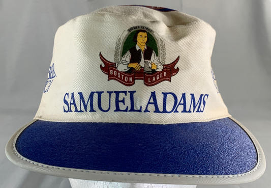 VTG Samuel Adams Beer Hat Boston Lager Blue White Cap Promo Brewer OSFA Rare