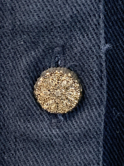 West End Jacket Womens Large Black Gold Floral Embroidered Button Front JTW10013