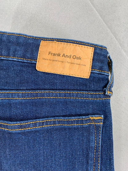 Frank And Oak Womens Jeans 26 The Bootcut Dark Wash Mid Rise Stretch Denim 29x30