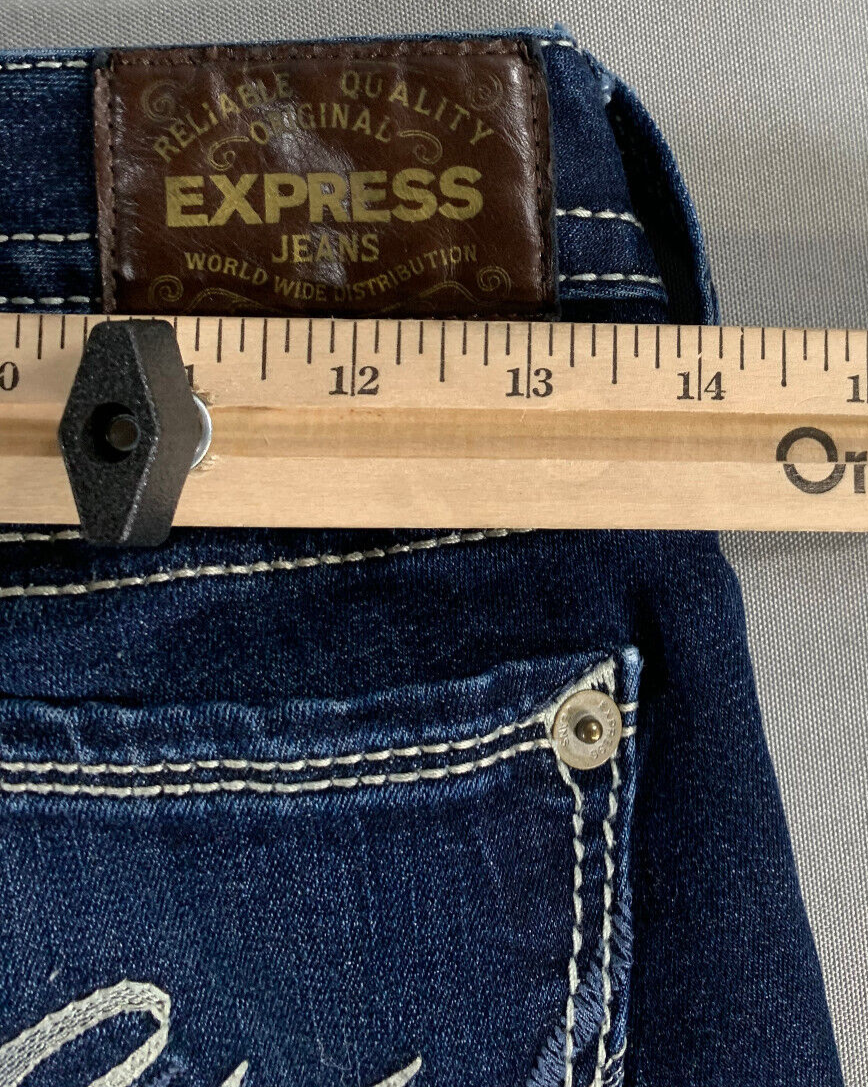 Express Stella Skinny Legging Jeans Women 00 Short Low Rise 28x26 Stretch Denim