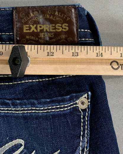 Express Stella Skinny Legging Jeans Women 00 Short Low Rise 28x26 Stretch Denim