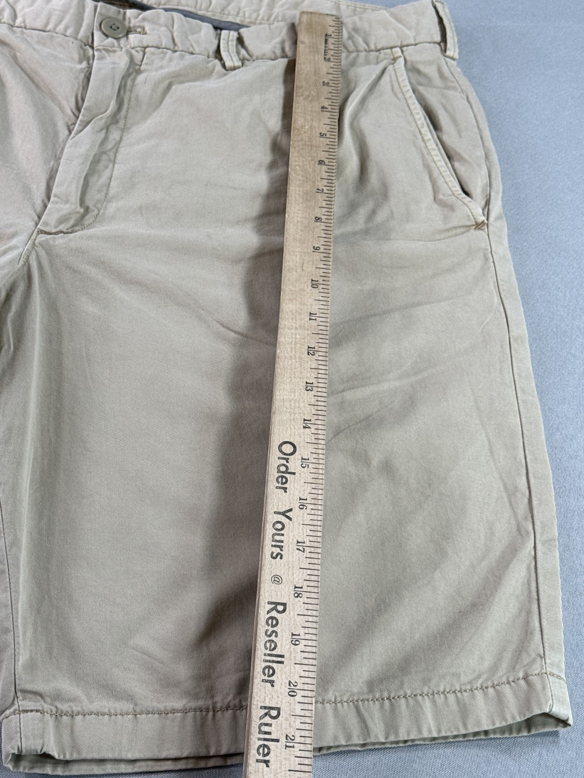 UNIQLO Chino Shorts Waist inch Beige 100% Cotton Breathable Flat Front Twill Men
