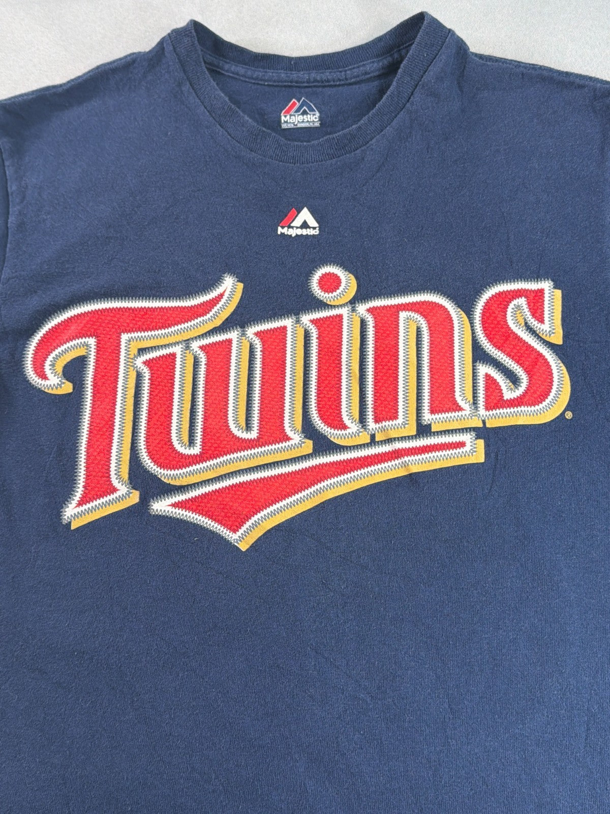 Majestic Minnesota Twins Hunter 48 Shirt Mens Medium Blue MLB Graphic Tee NWT