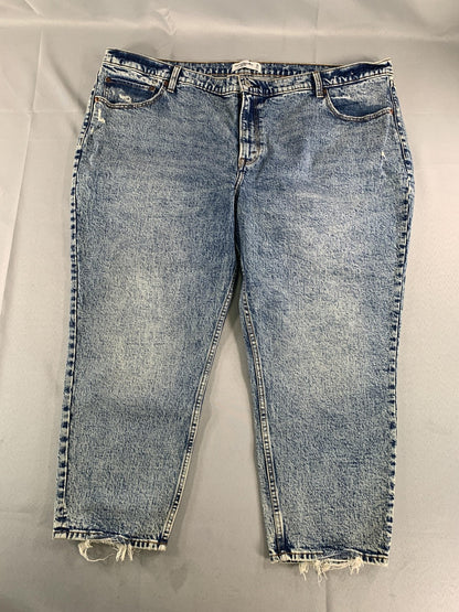 Abercrombie & Fitch Jeans Womens 36 Blue High Rise The Mom Distressed Denim