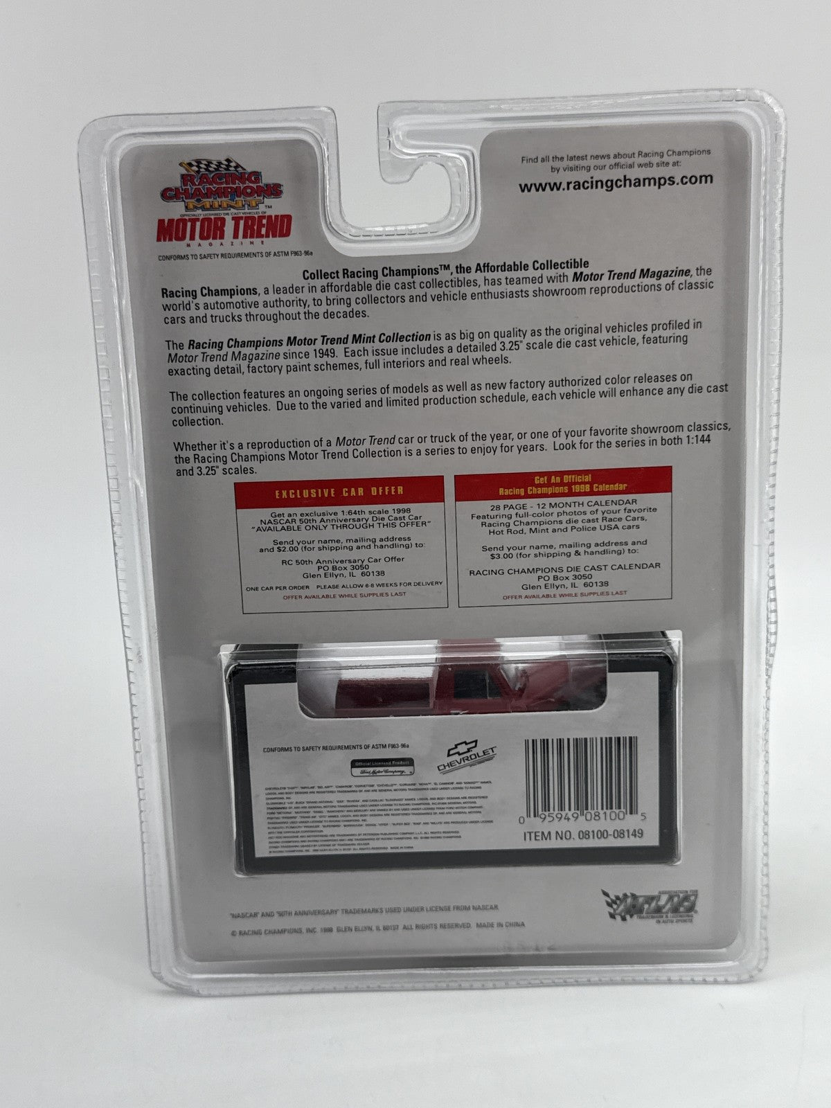 Racing Champions Mint Ford Motor Trend P/U Black Metal Die Cast Limited 148