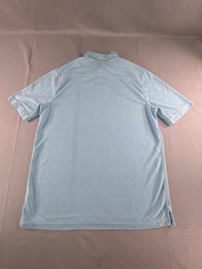 Saks Fifth Avenue Polo Shirt Mens Large Blue Modal Blend Casual Golf Performance