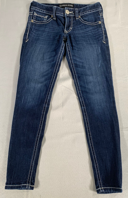 Express Stella Skinny Legging Jeans Women 00 Short Low Rise 28x26 Stretch Denim