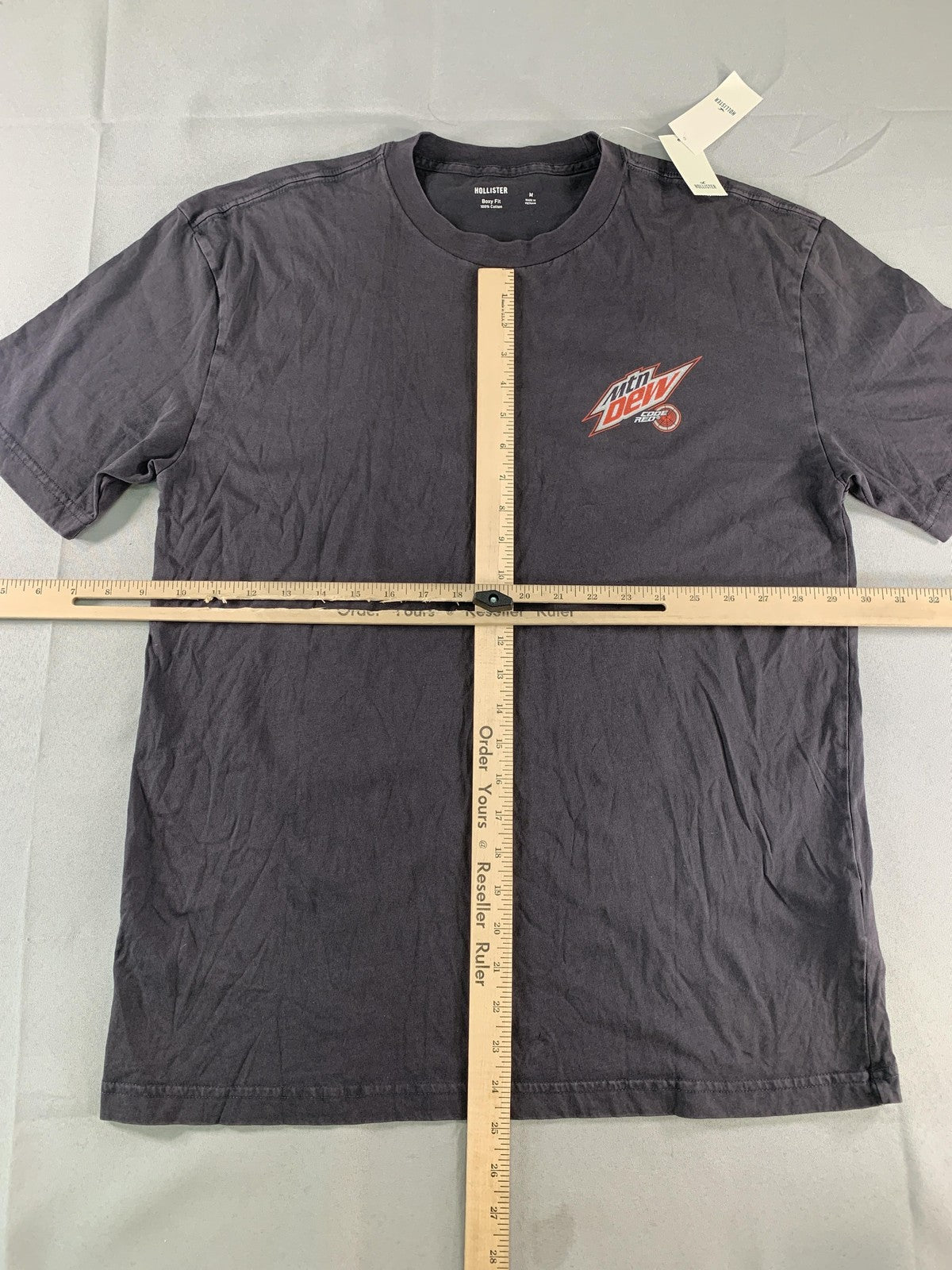 Hollister Mountain Dew Code Red Shirt Mens Medium Black Graphic Tee Boxy Fit on