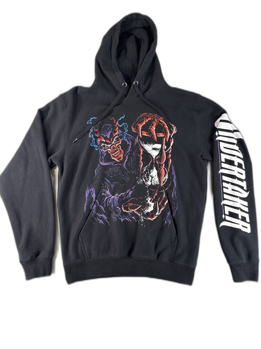 WWE Undertaker Hoodie Men's Large Black Cotton Graphic Wrestling Pre-owned Retro