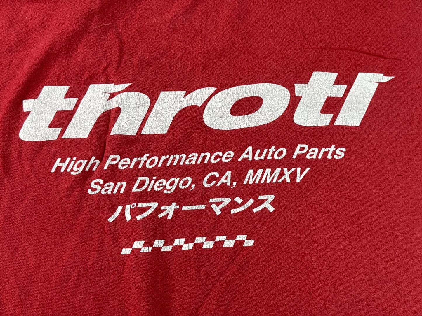 Throtl High Performance Throttle Auto Parts Graphic Tee 2XL Red Cotton Crewneck