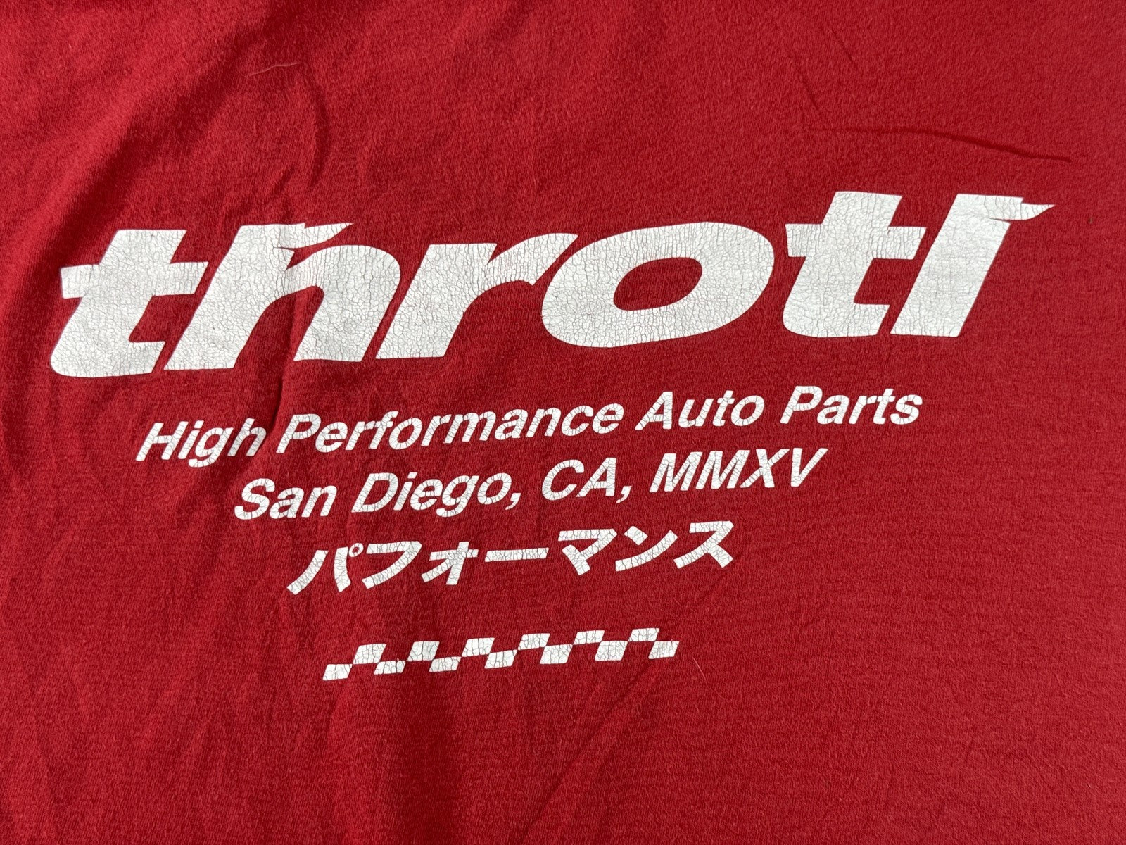 Throtl High Performance Throttle Auto Parts Graphic Tee 2XL Red Cotton Crewneck