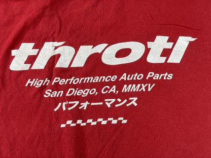 Throtl High Performance Throttle Auto Parts Graphic Tee 2XL Red Cotton Crewneck