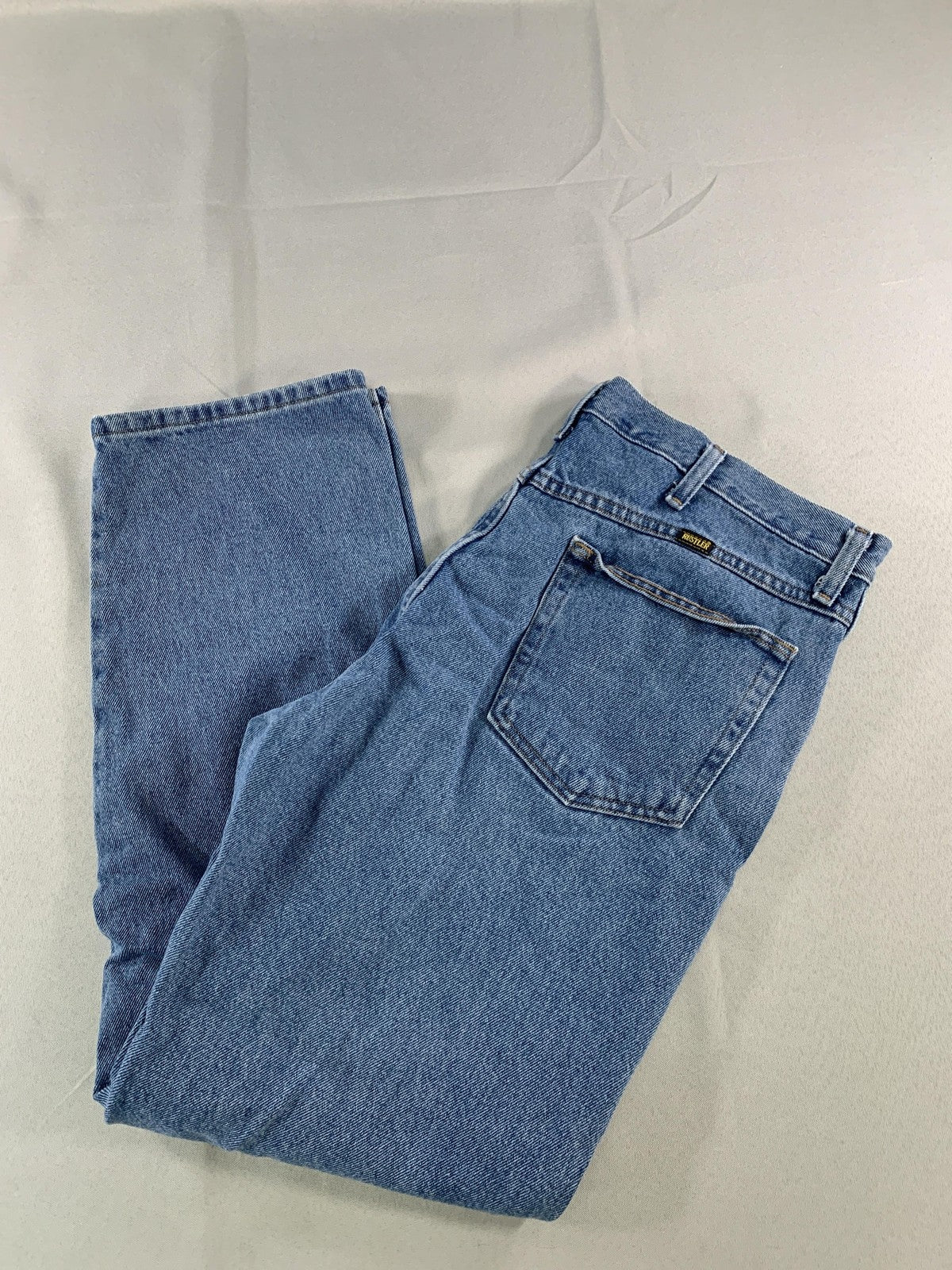 Rustler Jeans Mens 36x30 Blue Denim Straight Leg Five Pocket Zip Fly Medium Wash
