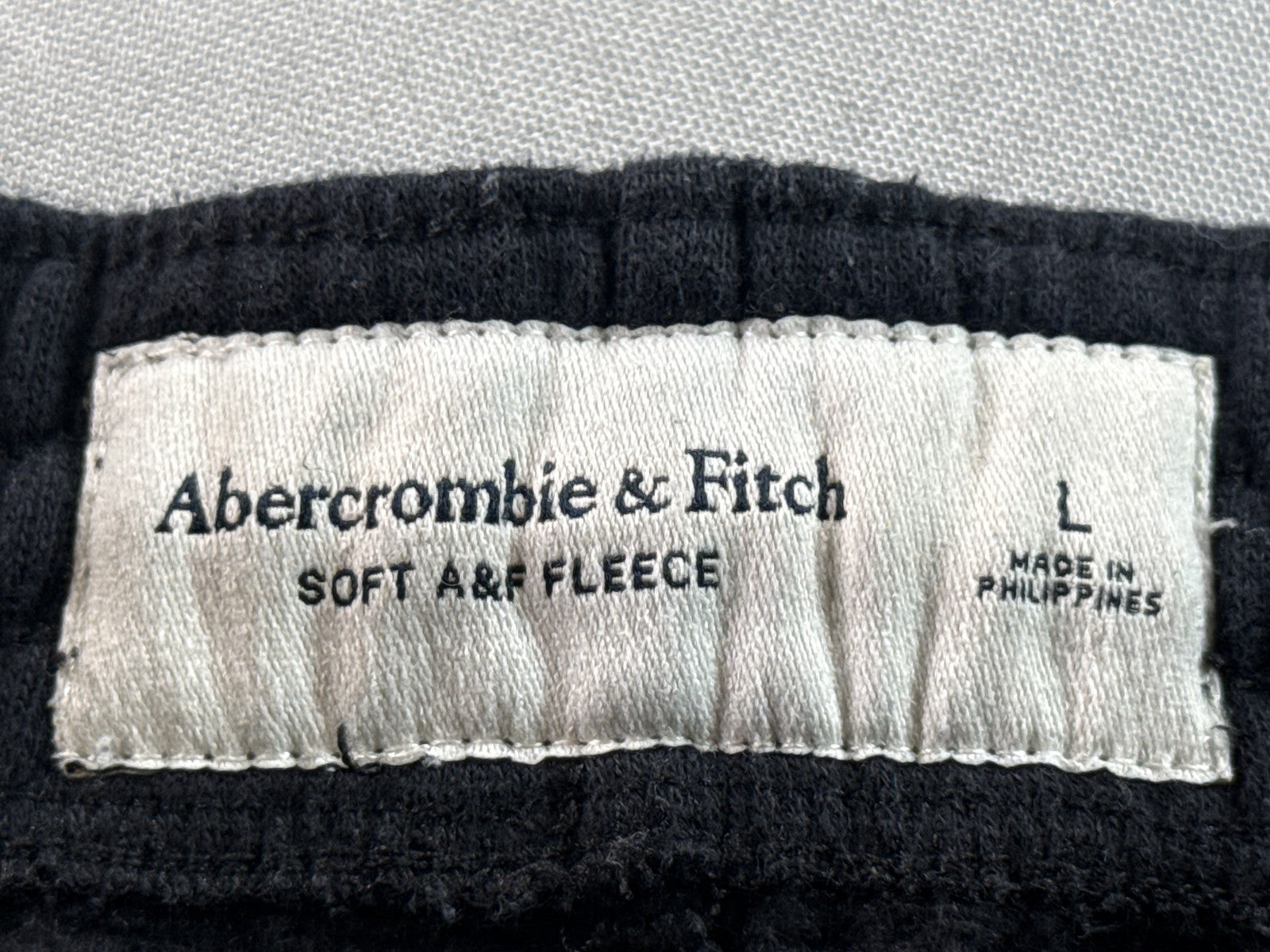 Abercrombie Fitch Joggers L Black Cotton Blend Fleece Elastic Waist Unisex