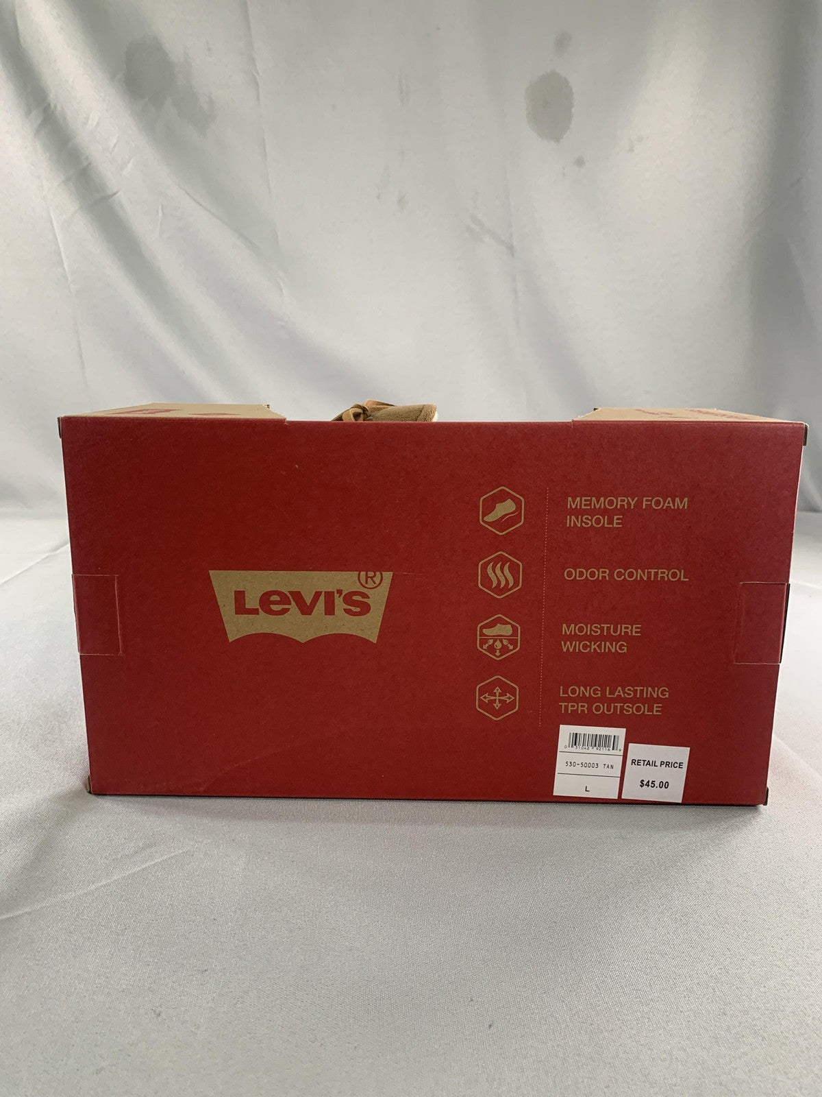 Levis Slippers Mens Size 10 Brown Moccasin Faux Fur Memory Foam House Shoes Red