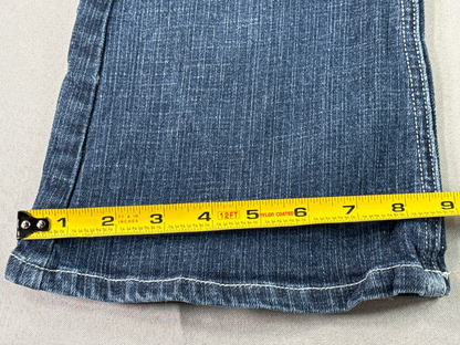 Justice Jeans Girls 14R Blue Denim Flare Bootcut Stretch Low Rise Pants