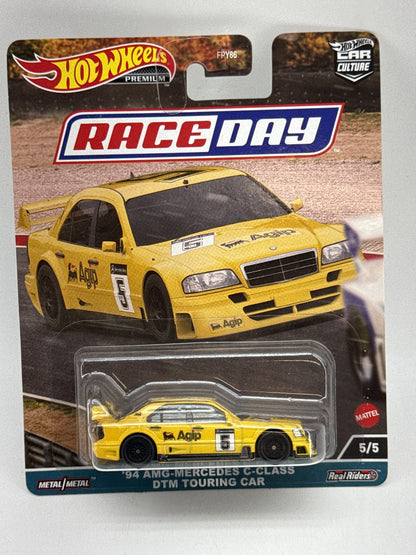 Hot Wheels Premium Race AMG Mercedes Racing Diecast Car Yellow Metal 1:64 FPY86