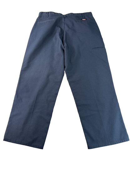 Dickies Work Pants Navy Blue Original Fit Uniform Chino 40x30 Straight Leg