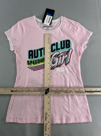 Auto Club Speedway Shirt Womens Small Pink NASCAR Racing Girl Graphic Tee New