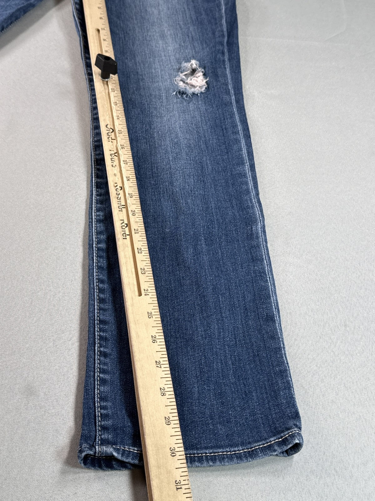 KUT Kloth KP176MA5N Jeans Womens 10 Blue Distressed Straight Leg Cotton Spandex