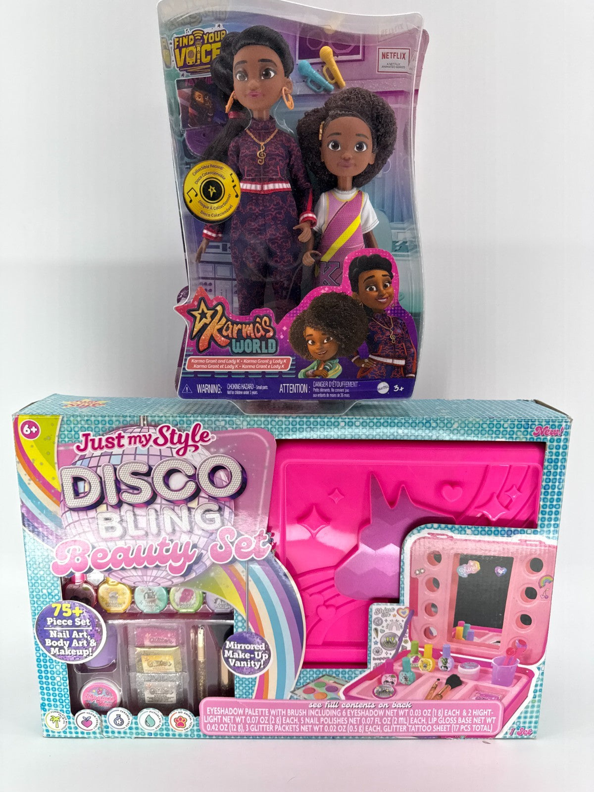 Karma's World Doll Set + Just My Style Disco Bling Beauty Kit Bundle Girls Toy