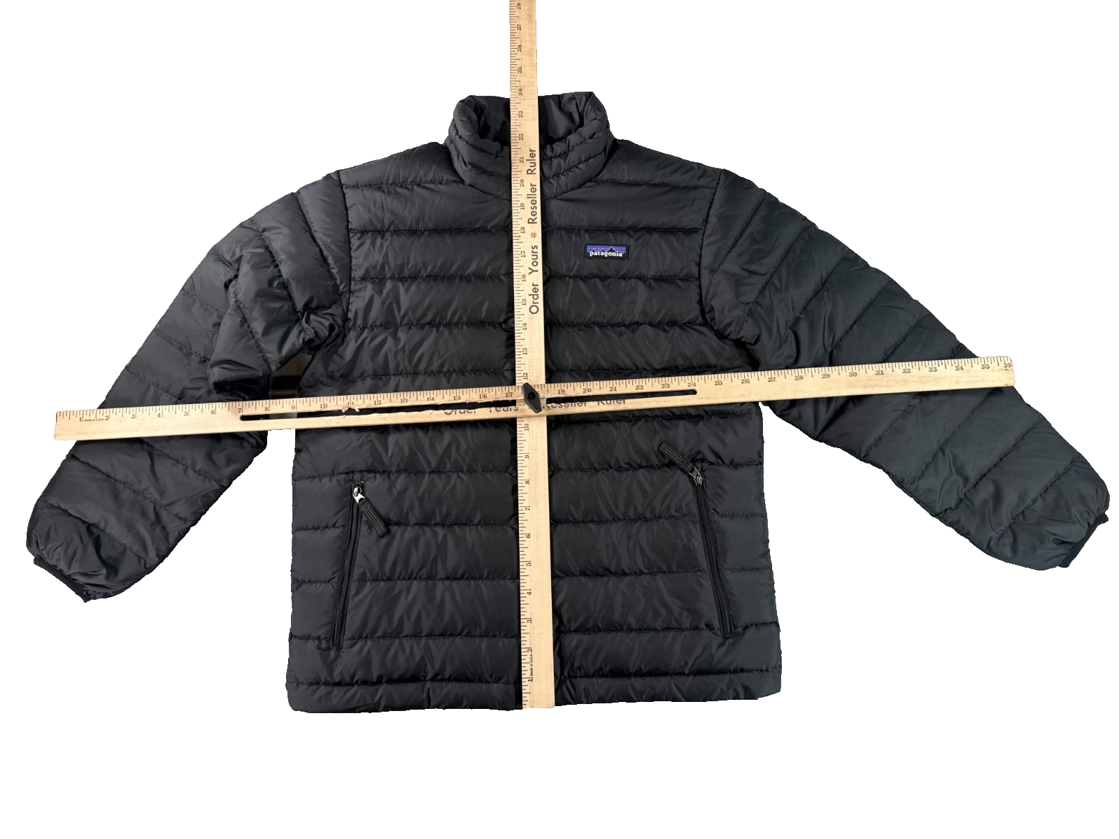Patagonia Kids Black Down Puffer Jacket Full Zip Lightweight Youth Medium 10