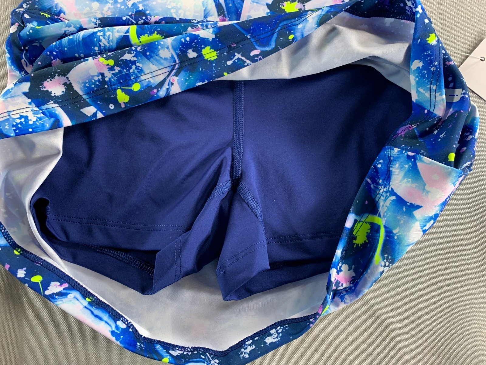 Prince Girls Tennis Skort S 8-9 Cosmic Confetti Blue Stretch Wicking NWT Apparel