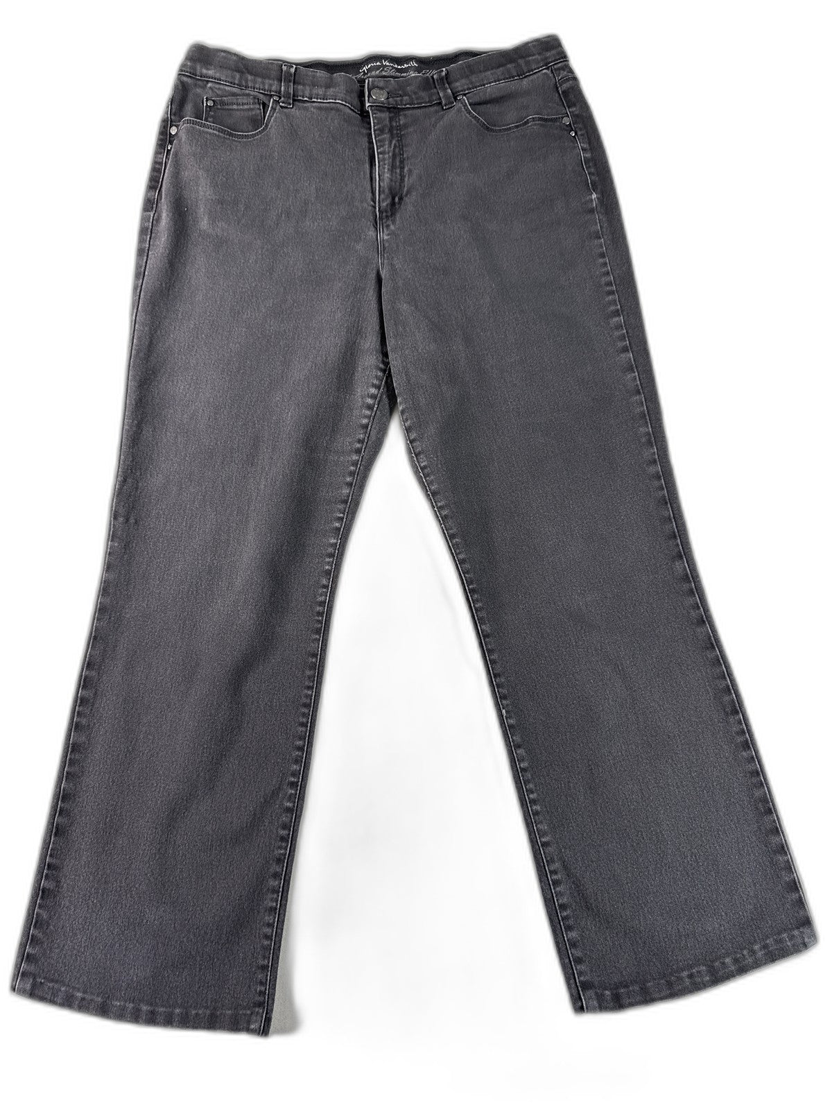 Gloria Vanderbilt Jeans Womens 16 Black Cotton Blend Straight Leg Regular Fit
