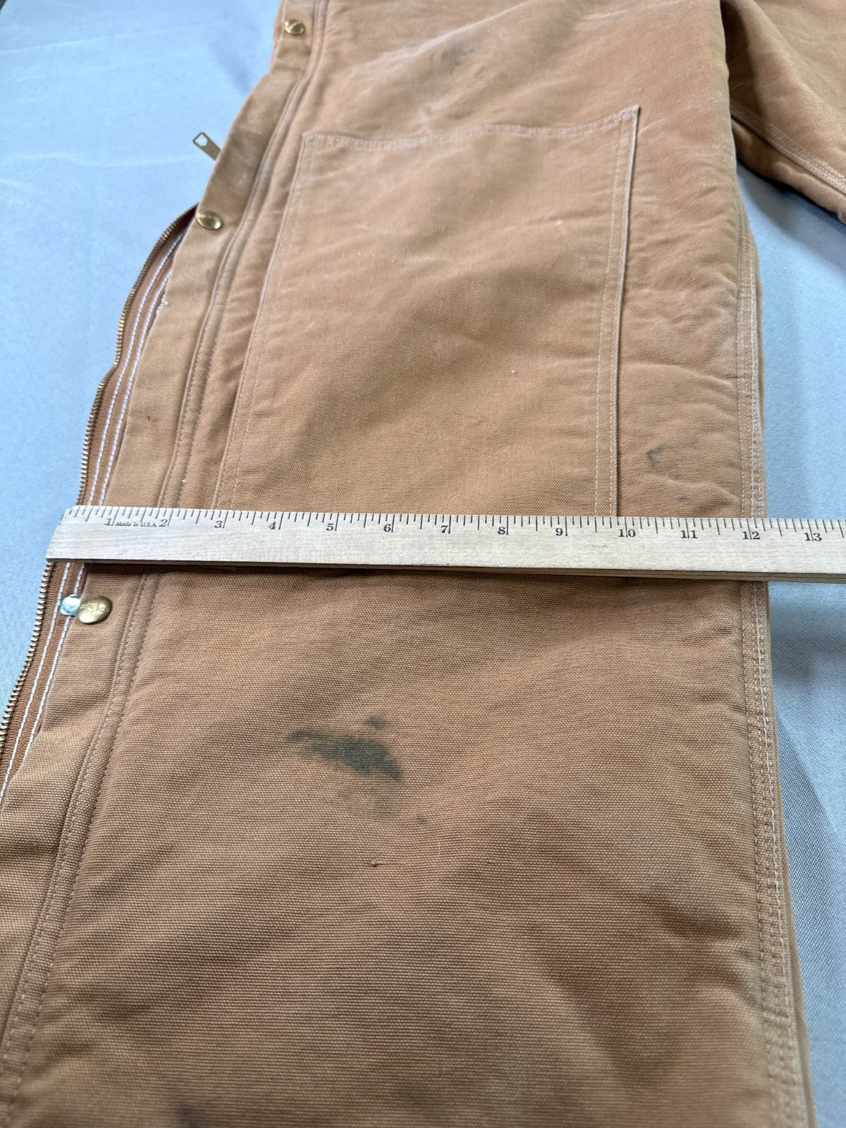 Carhartt R38 BRN Brown Duck Bib Overalls Quilt Lined USA Workwear 40x32
