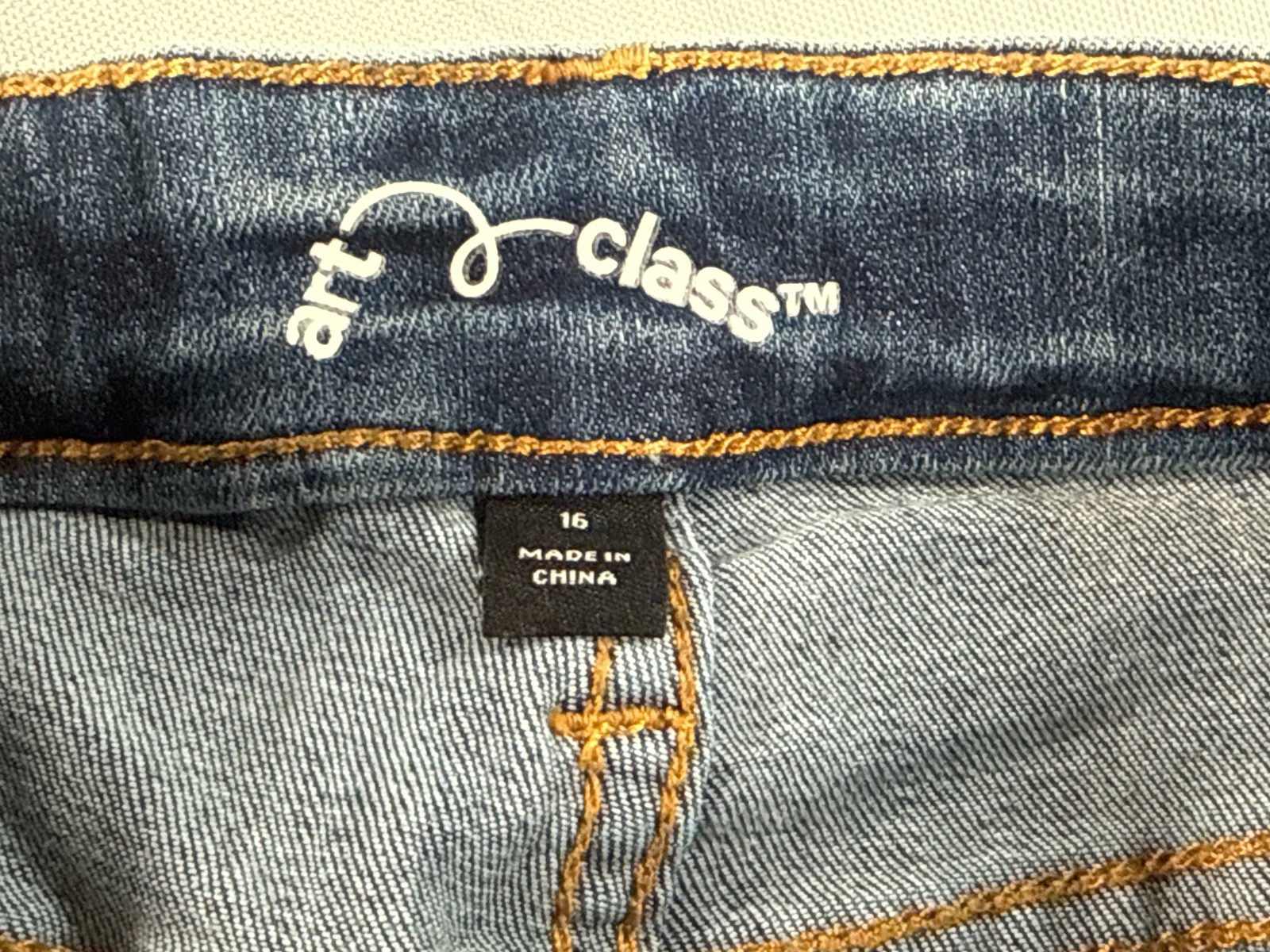 Art Class Girls Flare Jeans Size 16 Blue Stretch Denim Wide Leg Boho Y2K