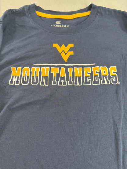 West Virginia Mountaineers Long Sleeve T-Shirt Youth L 16-18 Colosseum Navy WVU