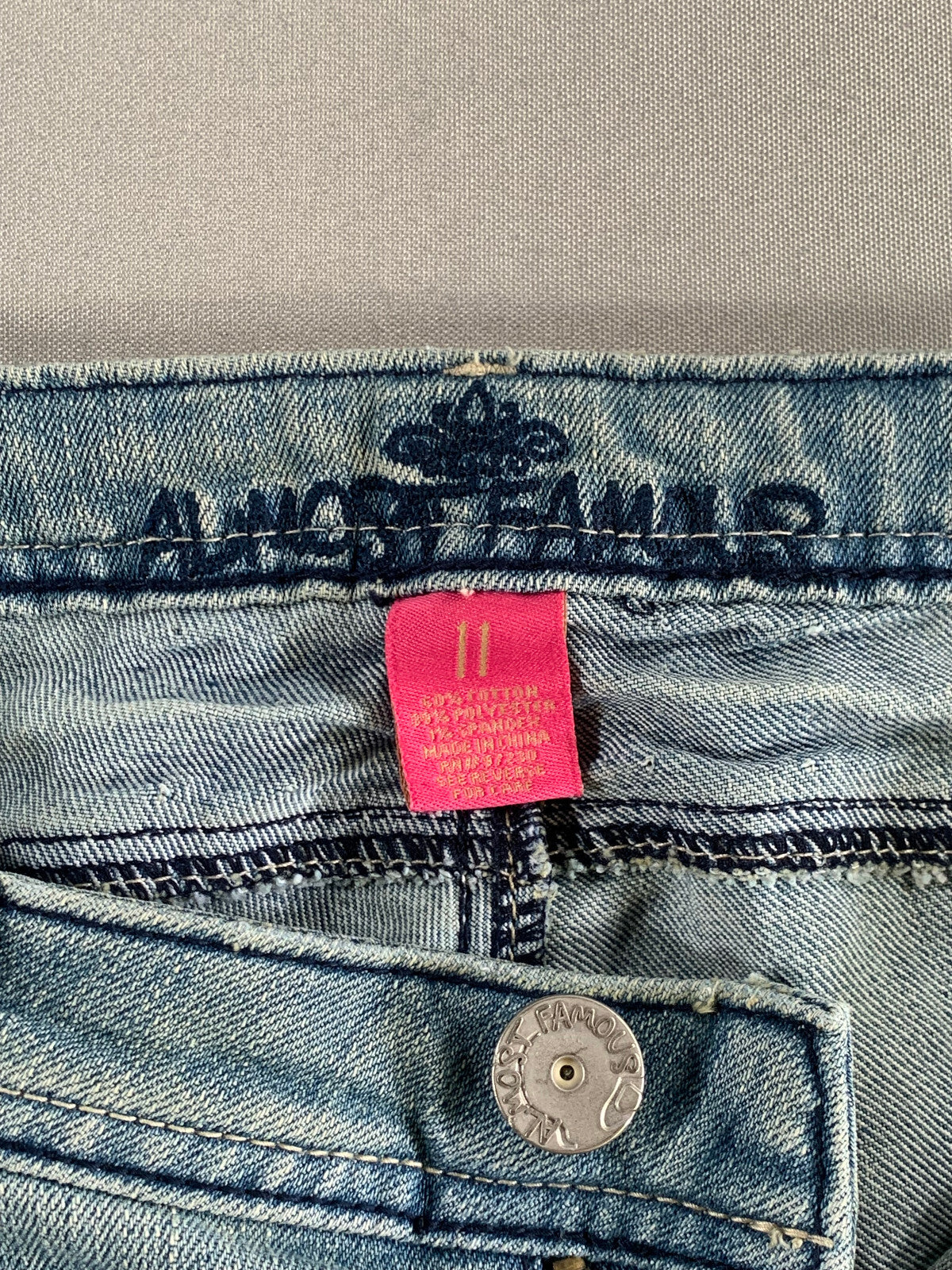 Almost Famous Jeans Size 11 Distressed Crop Cuffed Light Wash Denim Y2K Style