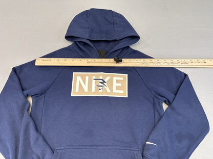 3BRAND Nike Graphic Pullover Hoodie M Blue Cotton Long Sleeve Hooded