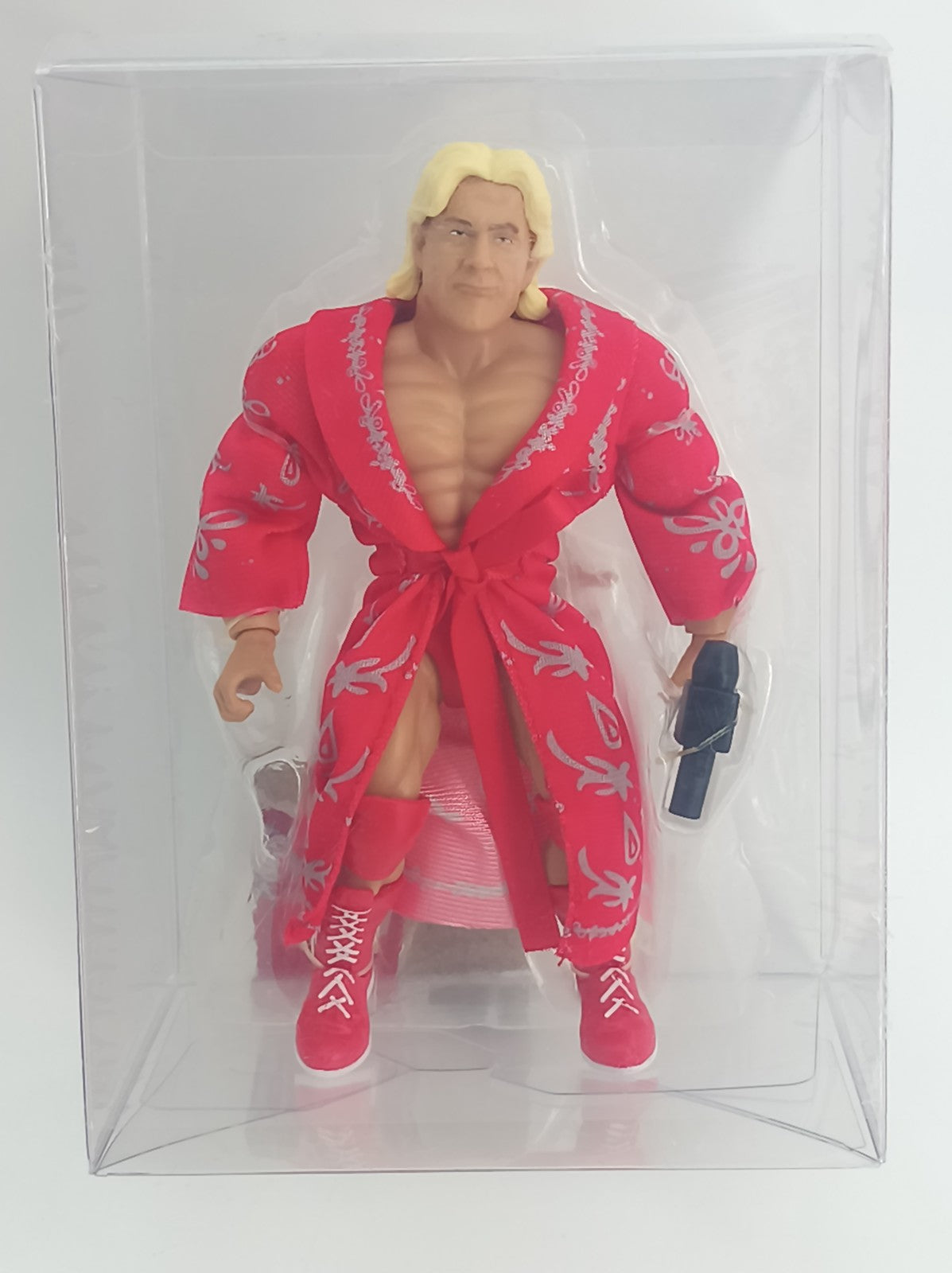 WWE Mattel RetroFest Ric Flair Action Figure Red Robe Mic Loose Displayed 6685