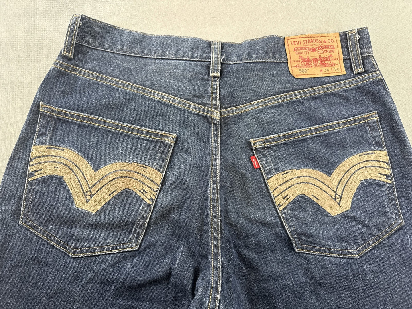 Levi's Classic Straight Fit Jeans W34 L30 Blue 100% Cotton Pocket Vintage