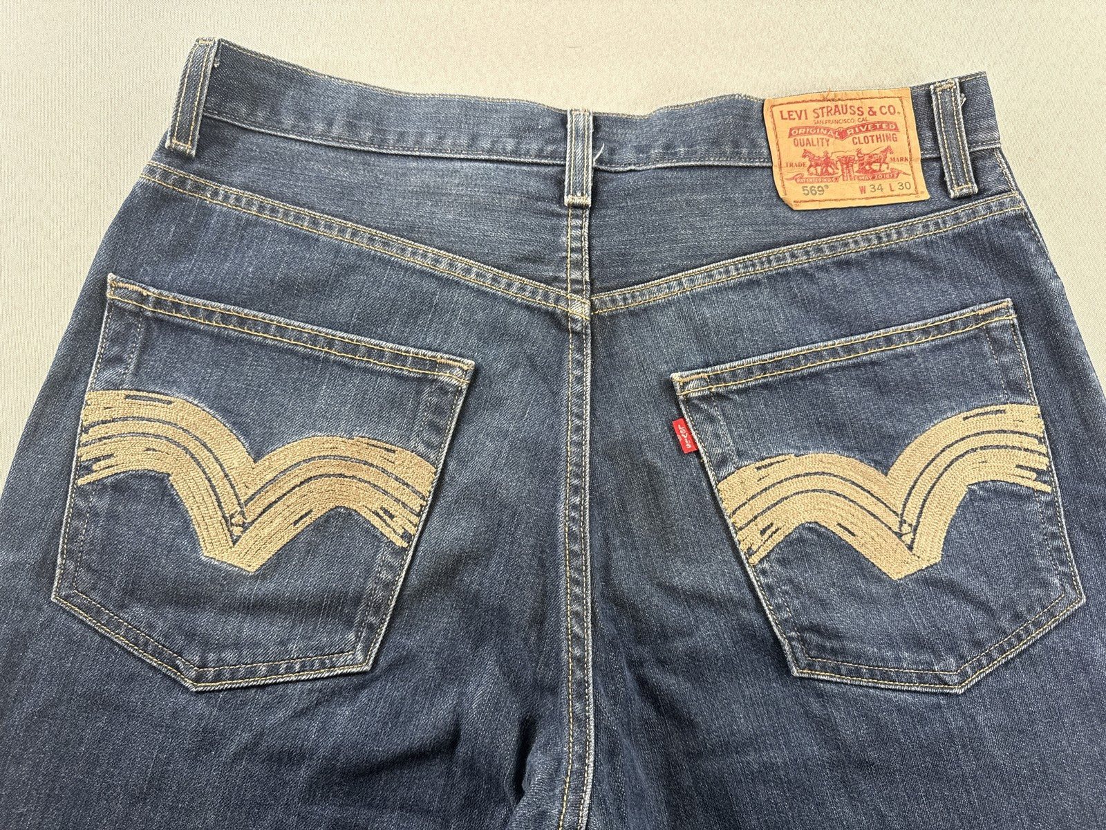 Levi's Classic Straight Fit Jeans W34 L30 Blue 100% Cotton Pocket Vintage