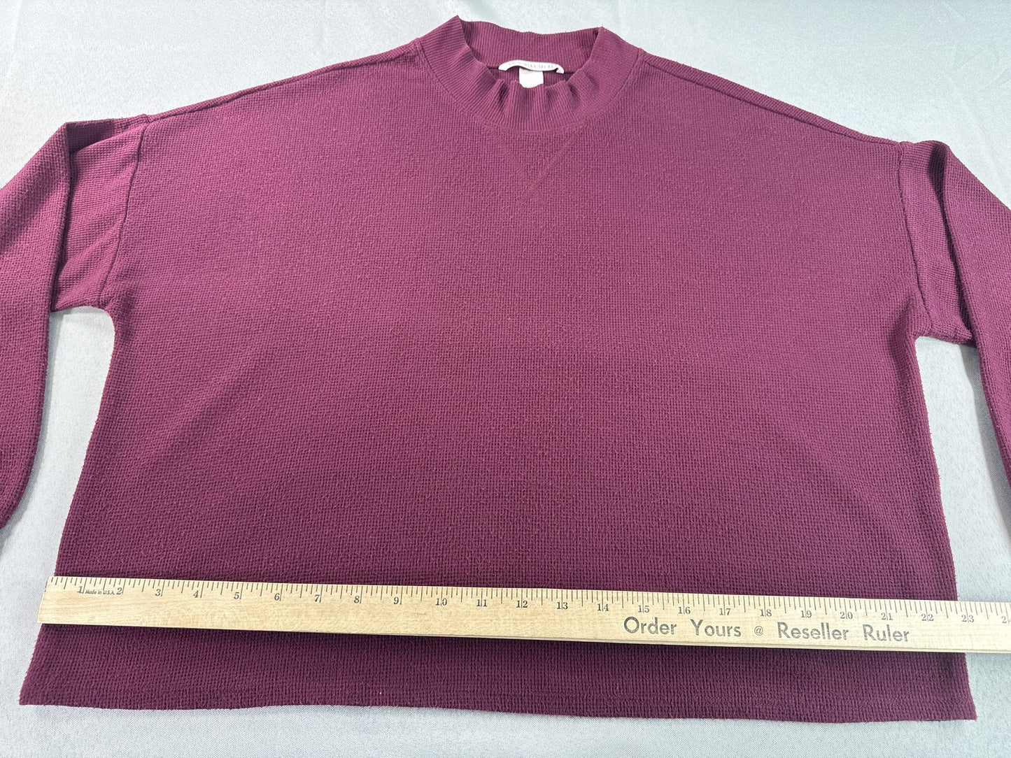 Victoria's Secret Maroon Pullover Sweater Womens Long Sleeve Ribbed Retro M Knit