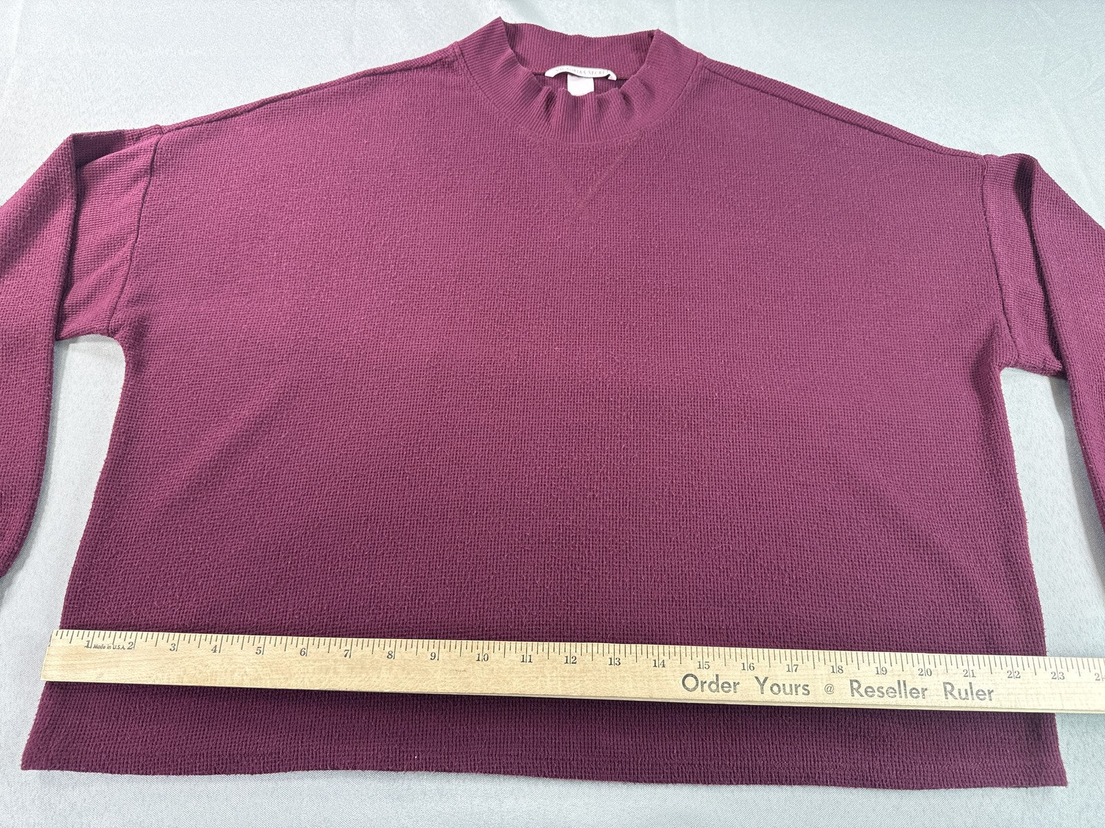 Victoria's Secret Maroon Pullover Sweater Womens Long Sleeve Ribbed Retro M Knit