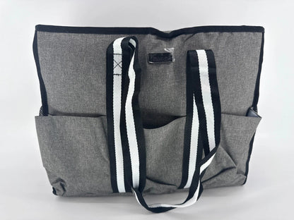 Trunab Gray Teacher Tote Bag Large Utility Work Organizer Pockets Shoulder Strap