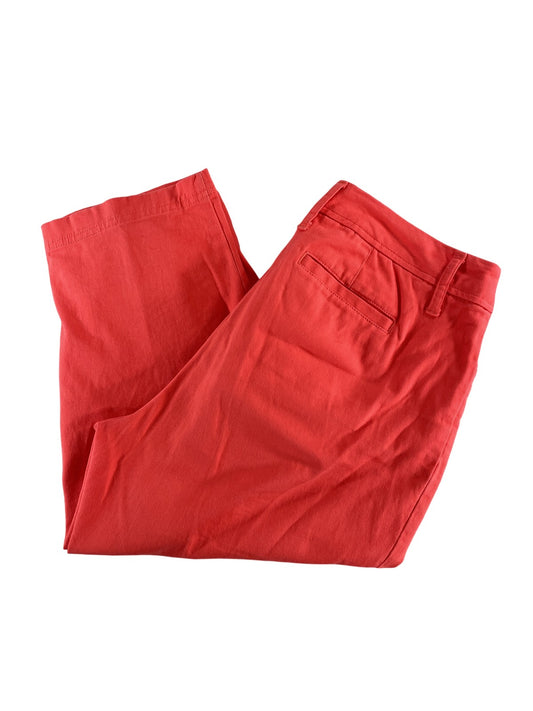 St Johns Bay Pants Womens 10 Red Cropped Capri Flat Front Casual Summer Chinos